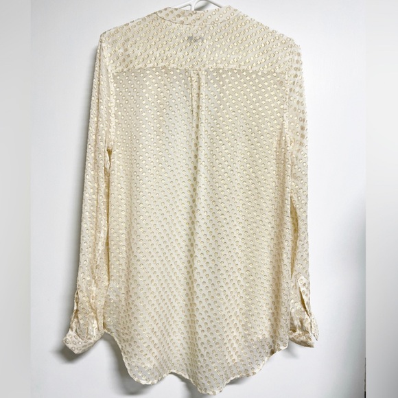 Equipment Gold Metallic Polka-dot Button-down Shirt - Picture 6 of 11